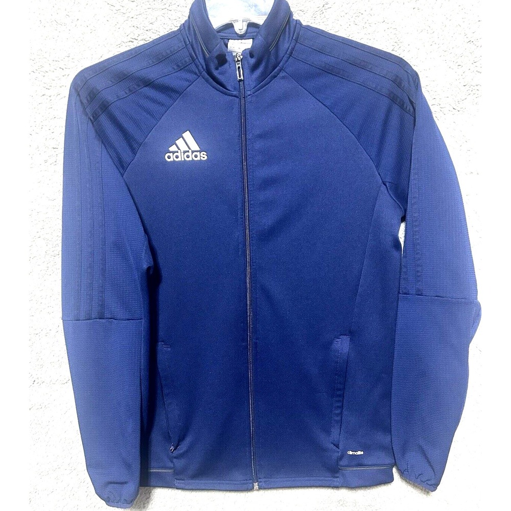 Adidas Full Zip Jacket Blue‎ Climalite Youth Size XL Streetwear Basketball